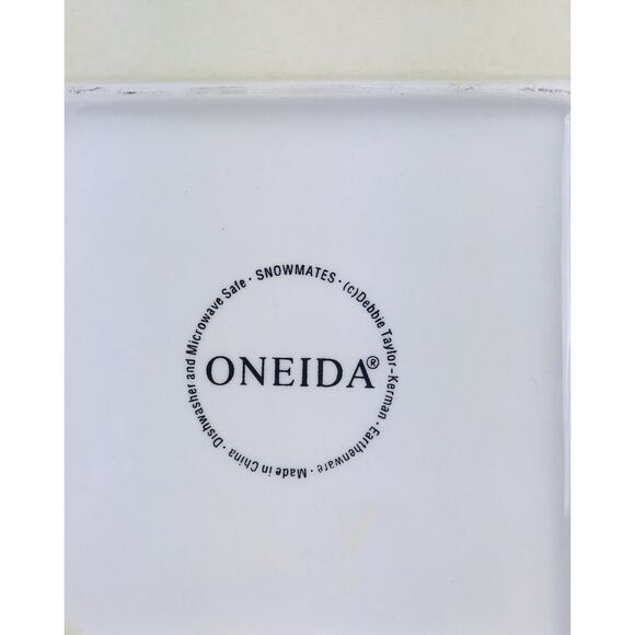 Oneida “SNOWMATES" Square Dessert/Salad Plates 8” Debbie Taylor, Ivory Set 2 - Picture 9 of 9